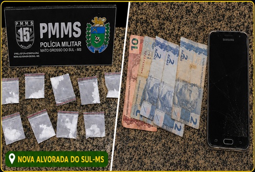 Polícia Militar prende maior e apreende dois adolescentes por tráfico de drogas em Nova Alvorada do Sul