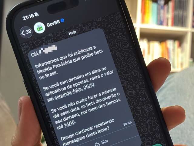 Recebeu aviso sobre dinheiro nas bets pelo WhatsApp? Mensagem é verdadeira