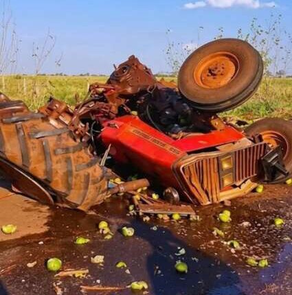 Mulher morre após trator ser atingido por carreta na rodovia MS-162