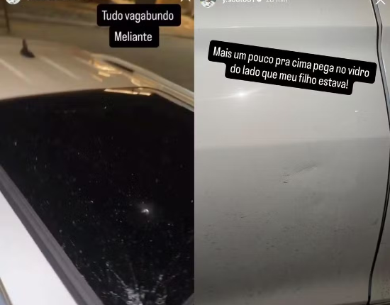 Zagueiro de MS tem carro apedrejado após jogo e diz que filho quase foi atingido
