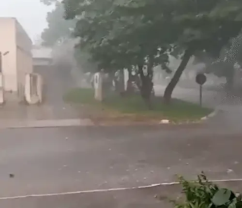 Em 15 minutos, temporal destelha casas e derruba árvores em Iguatemi