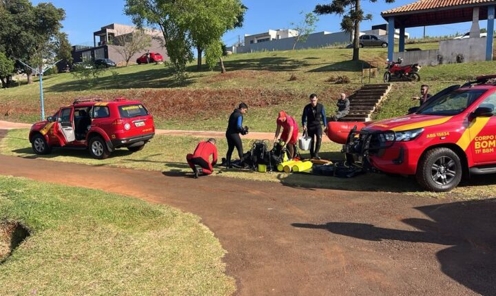 Corpo de Bombeiros mobiliza equipes para encontrar jovem de 22 anos desaparecido em lago no Paraná