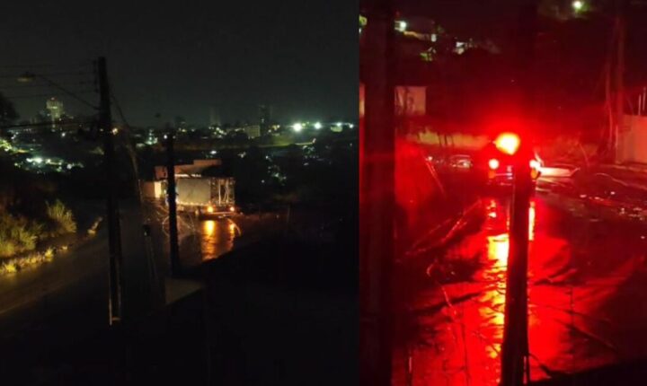 Caminhão derruba poste, foge do local e deixa rua sem energia em Apucarana