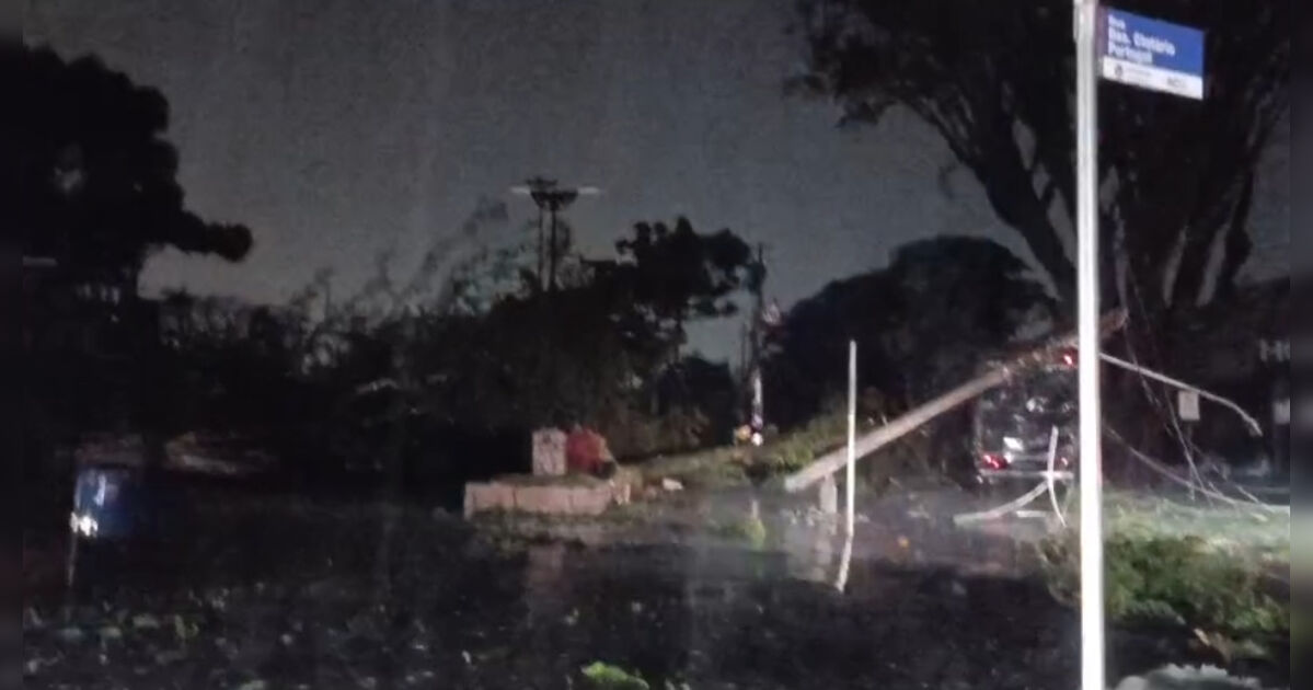 Temporal com granizo e vento forte atinge Apucarana nesta segunda-feira