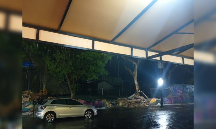 Apucarana registra ventos de 125 km/h e chuva extrema em 15 minutos, aponta Simepar