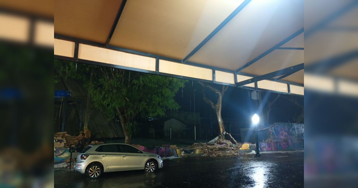 Apucarana registra ventos de 125 km/h e chuva extrema em 15 minutos, aponta Simepar