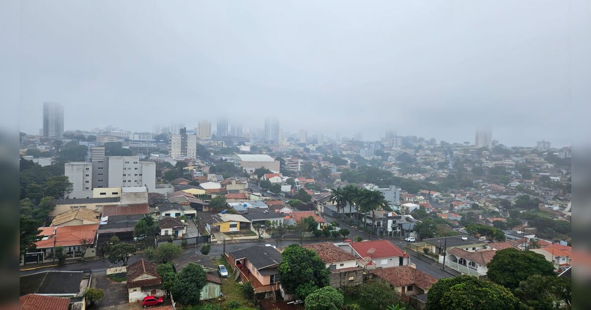 Frente fria mantém chuva e deixa Apucarana com máxima de 22°C nesta terça