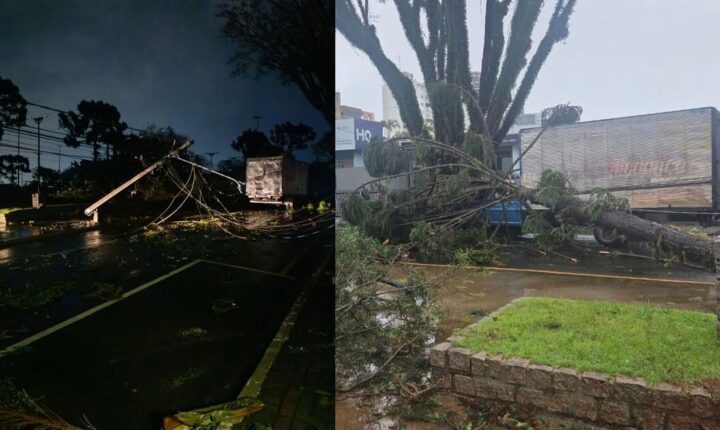 Temporal deixa ao menos duas pessoas feridas e causa estragos em Apucarana (PR)