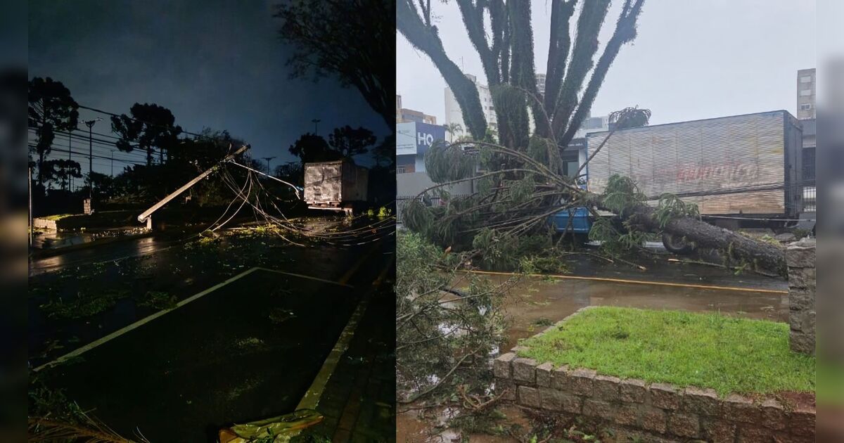 Temporal deixa ao menos duas pessoas feridas e causa estragos em Apucarana (PR)