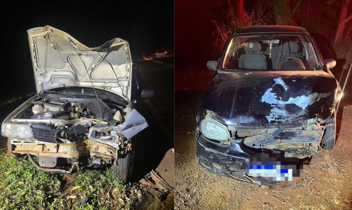 Colisão frontal na PR-650 deixa três feridos em São João do Ivaí