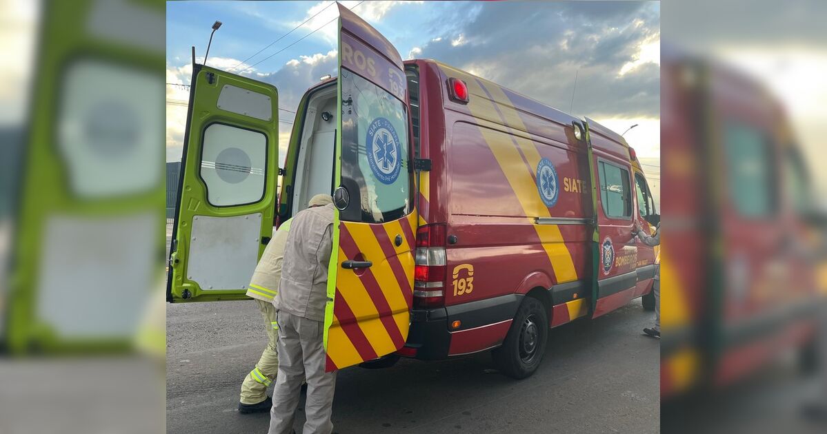 Homem é socorrido pelo Siate após ter perna perfurada por vergalhão em Apucarana