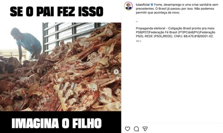 Lula posta fotos de carcaças e cemitério na pandemia e diz: “Imagina o filho”