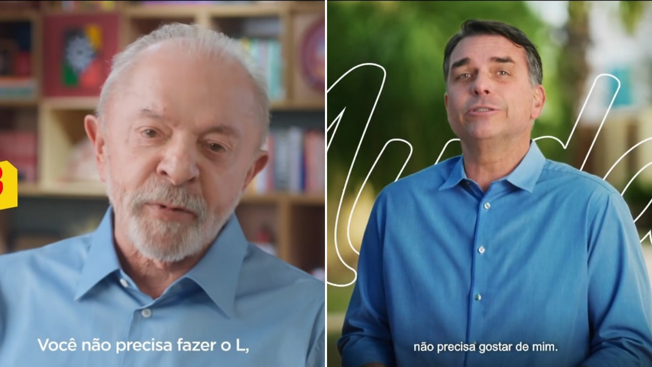 ‘Não precisa fazer o L’, ‘não precisa gostar de mim’: Lula e Flávio Bolsonaro buscam votos além de suas bases