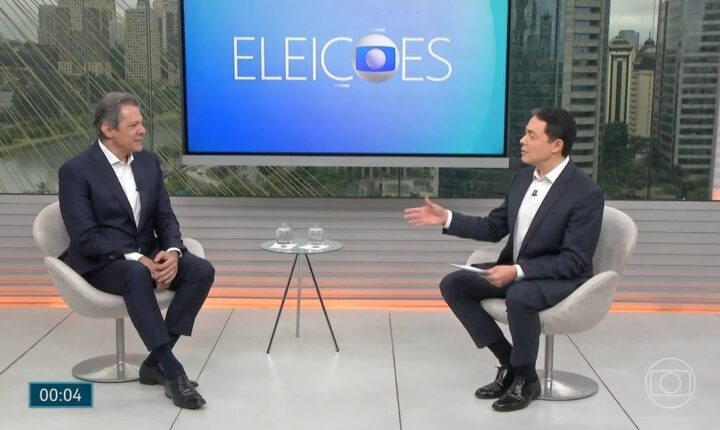 TV Globo entrevista Fernando Haddad (PT) na série com candidatos ao governo de São Paulo