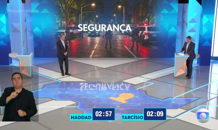 Debate na Globo: Tarcísio e Haddad discutem segurança pública e saúde