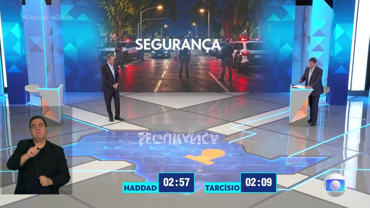 Debate na Globo: Tarcísio e Haddad discutem segurança pública e saúde