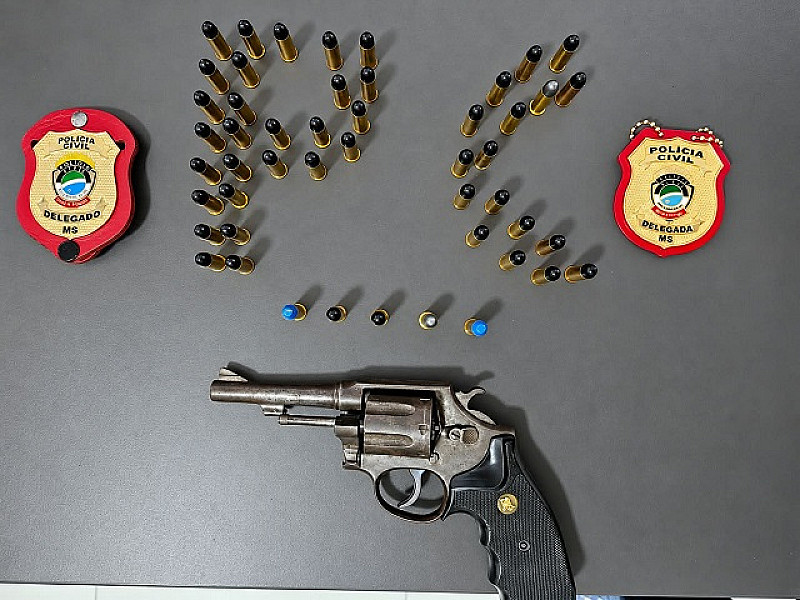 Polícia apreende revólver e 49 munições durante investigação de ameaças em Bataguassu