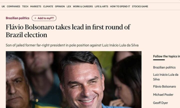 Ressurgimento de Bolsonaro expõe a fraqueza de Lula, diz Financial Times
