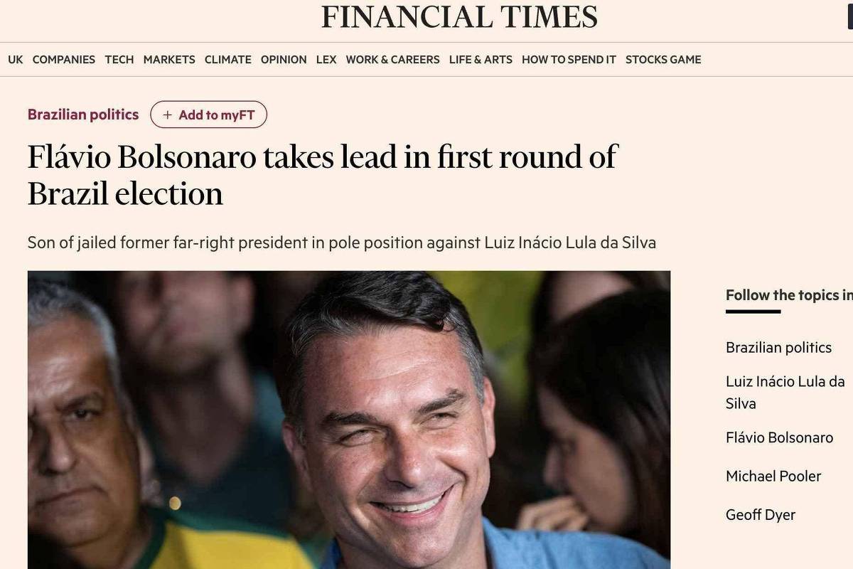 Ressurgimento de Bolsonaro expõe a fraqueza de Lula, diz Financial Times