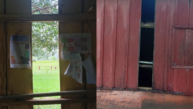 Ladrões arrancam parede de escola para furtar utensílios na fronteira