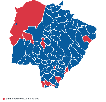 Lula vence em 10 municípios de Mato Grosso do Sul no segundo turno