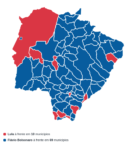 Lula vence em 10 municípios de Mato Grosso do Sul no segundo turno