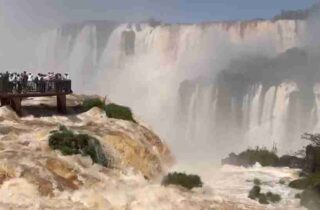 Cataratas do Iguaçu registram volume de água quase cinco vezes maior que a média histórica