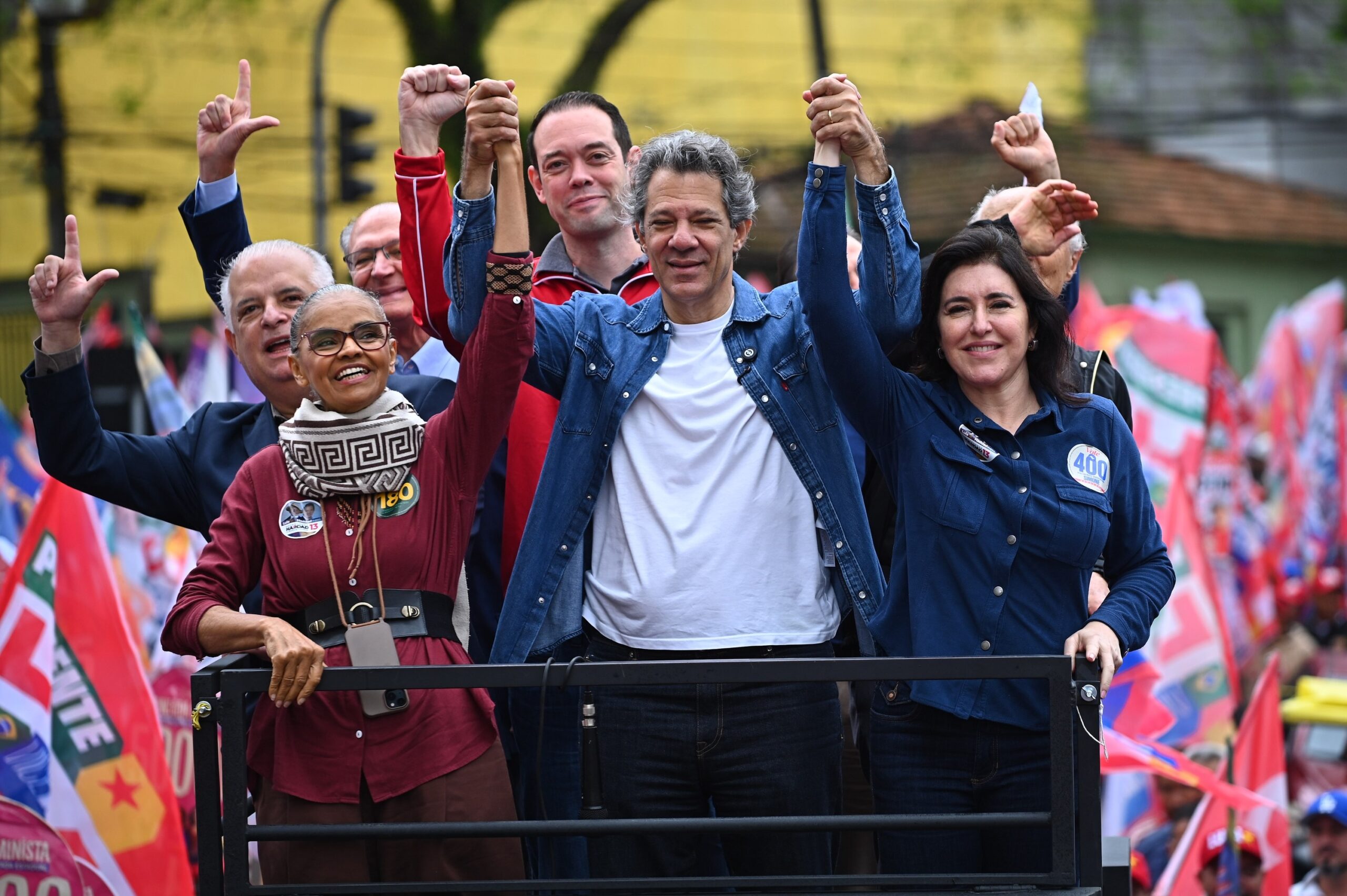 A dois dias da eleição, Haddad faz ato em reduto do PT com Marina e Tebet e diz que campanha ‘cumpriu o objetivo’