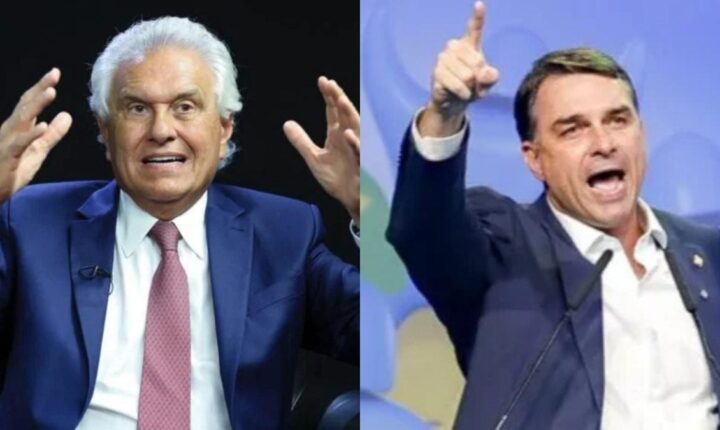 “Vamos arregaçar com vagabundo”, diz Flávio ao lado de Caiado