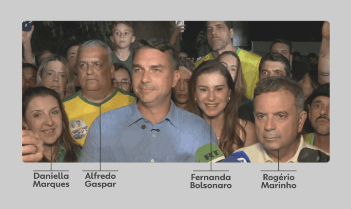 Flávio x Lula no 2º turno: quem cercou os candidatos em discurso após a apuração?