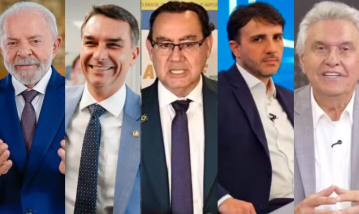 Quaest detalha voto de eleitores de Caiado, Renan e Cury em simulação de 2º turno entre Lula e Flávio Bolsonaro