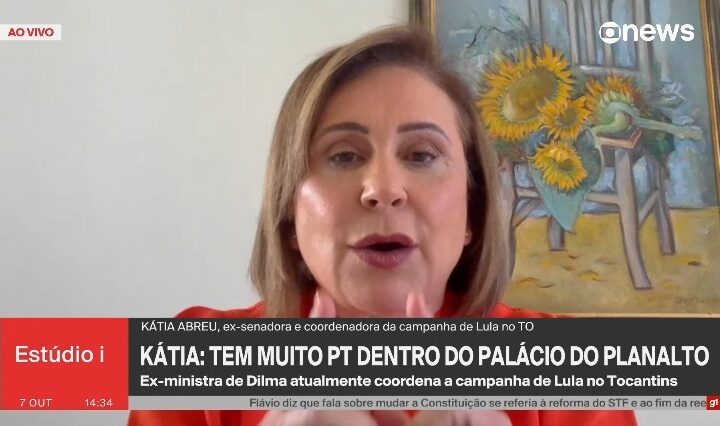 Primeira-dama está ocupando espaço maior que Alckmin, diz Kátia Abreu sobre campanha de Lula