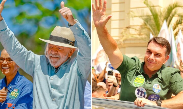 MAPA: Lula e Flávio Bolsonaro concentram campanha em SP, MG e RJ no 1º turno