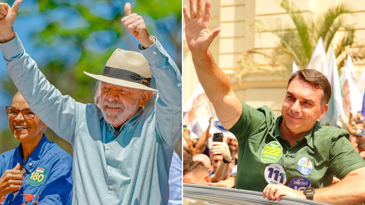 MAPA: Lula e Flávio Bolsonaro concentram campanha em SP, MG e RJ no 1º turno