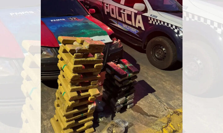 Motorista abandona carro com 70 kg de maconha na BR-060 após fuga
