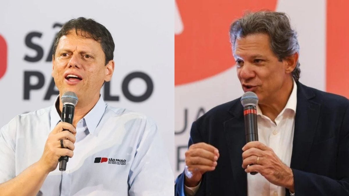 Tarcísio tem 56% contra 37% de Haddad no 1º turno em SP, diz Datafolha