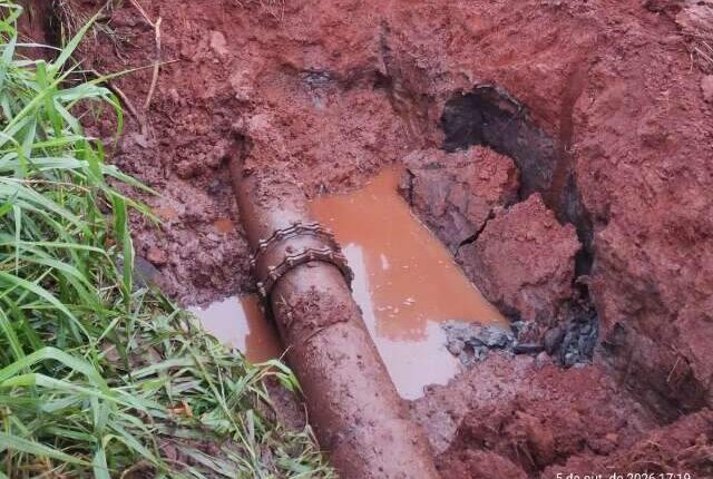 Adutora rompida no Córrego Água Boa será testada nesta terça-feira em Dourados